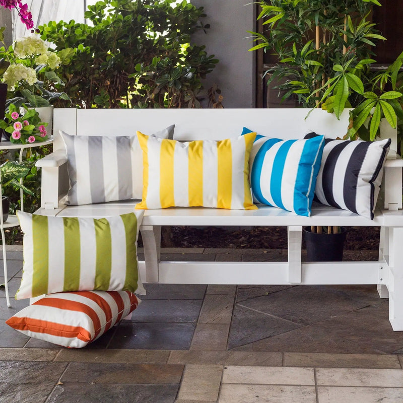 Horizon - Stripe Pillow Outdoor & Indoor - Black by HouseOfZazla