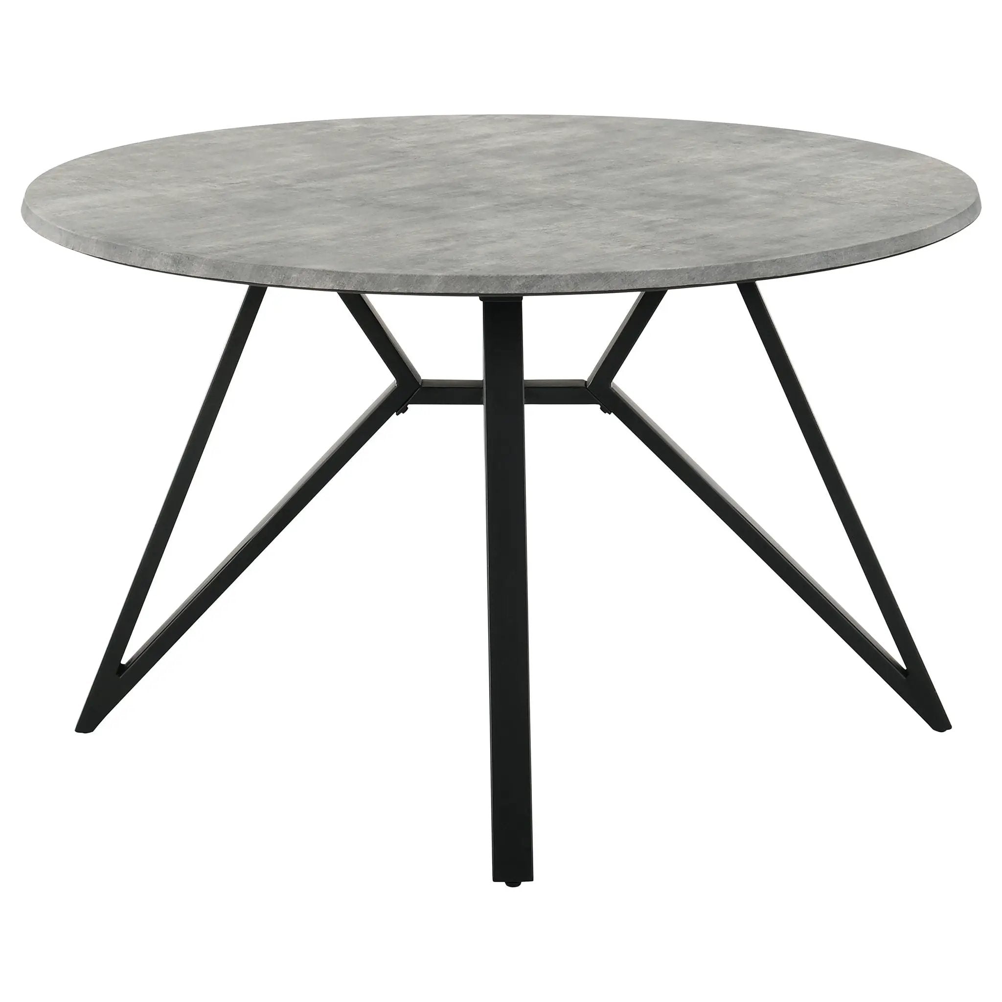 Neil 5-piece Round Dining Table Set Concrete Gunmetal by Unique Piece Furniture