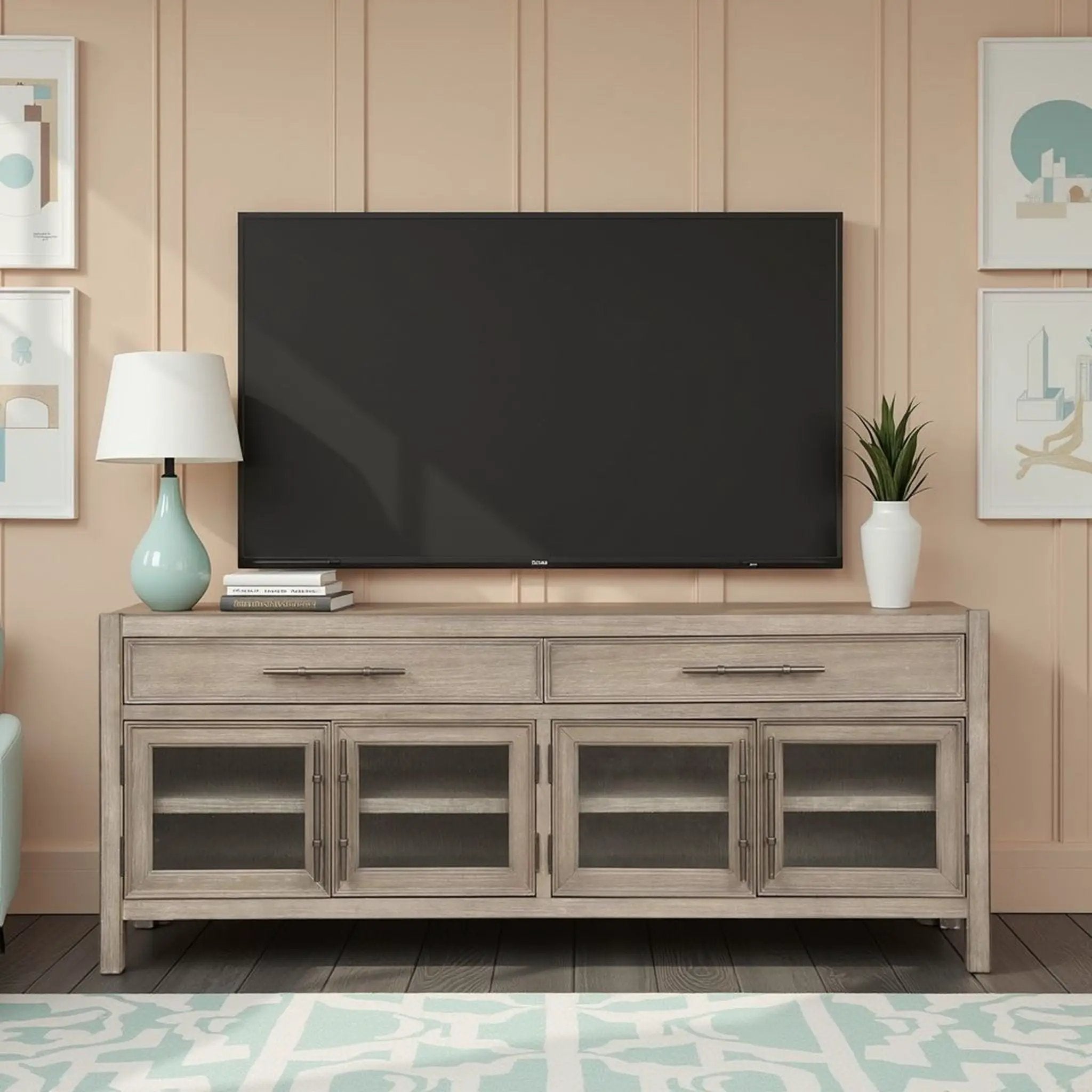 Cypress Lane - TV Stand Console - White Oak by Unique Piece Furniture