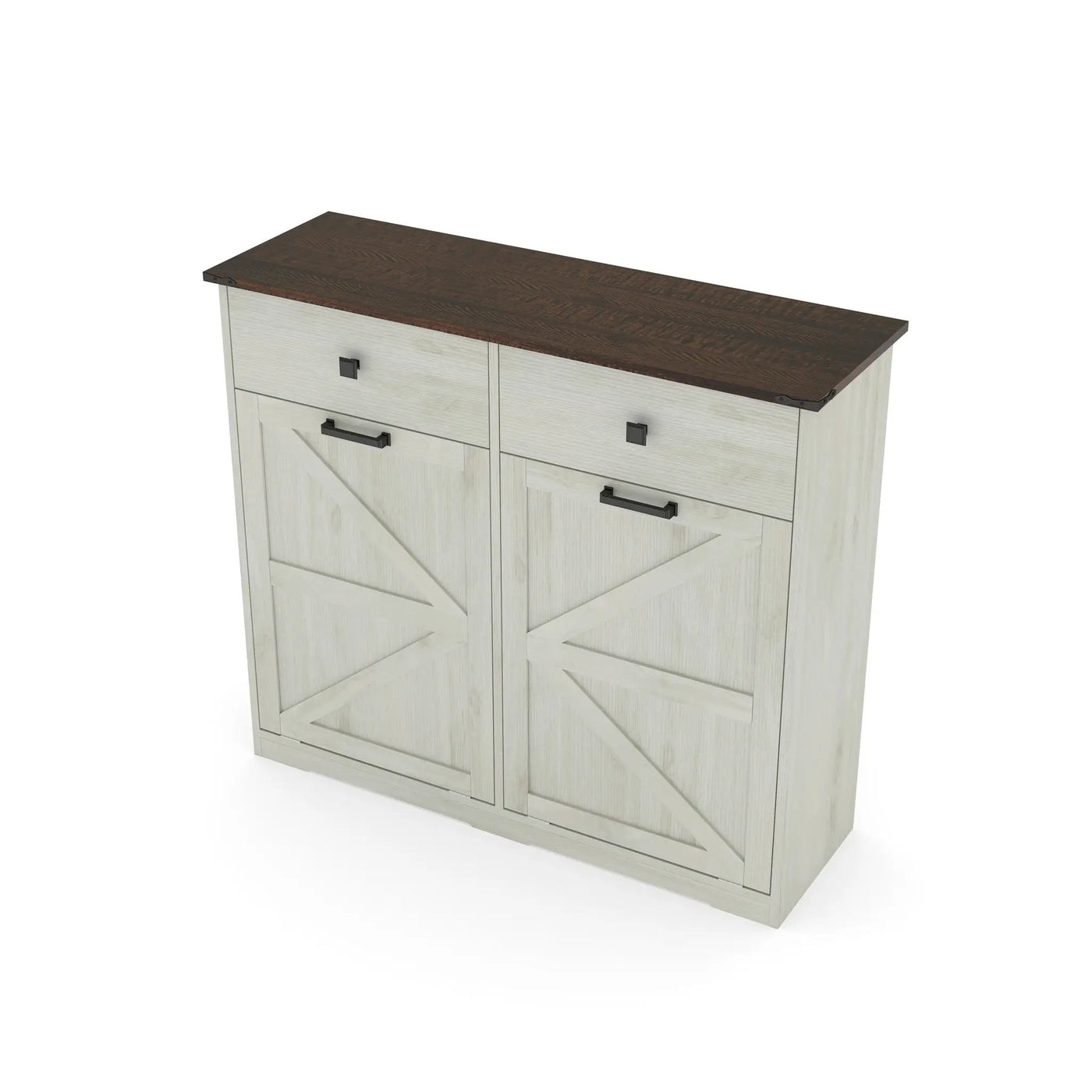 Double Tilt Out Trash Cabinet With Hideaway Drawer And Barn Door Style by HouseOfZazla