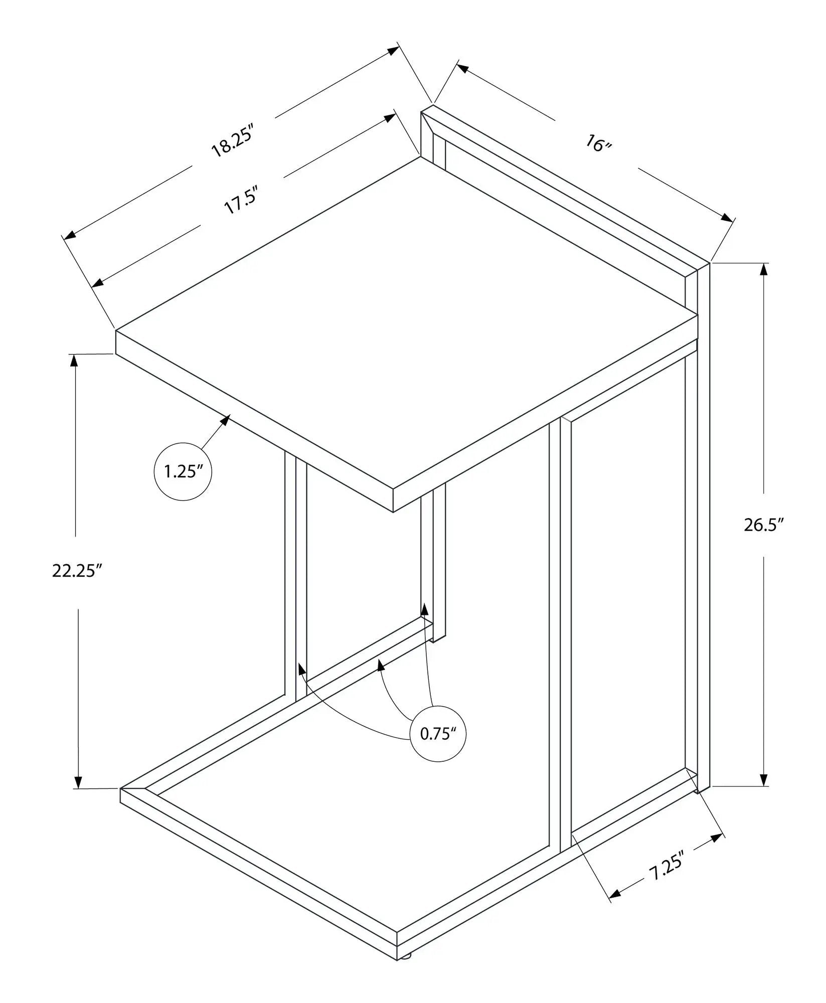Accent Table, C - Shaped, Contemporary & Modern by Unique Piece Furniture