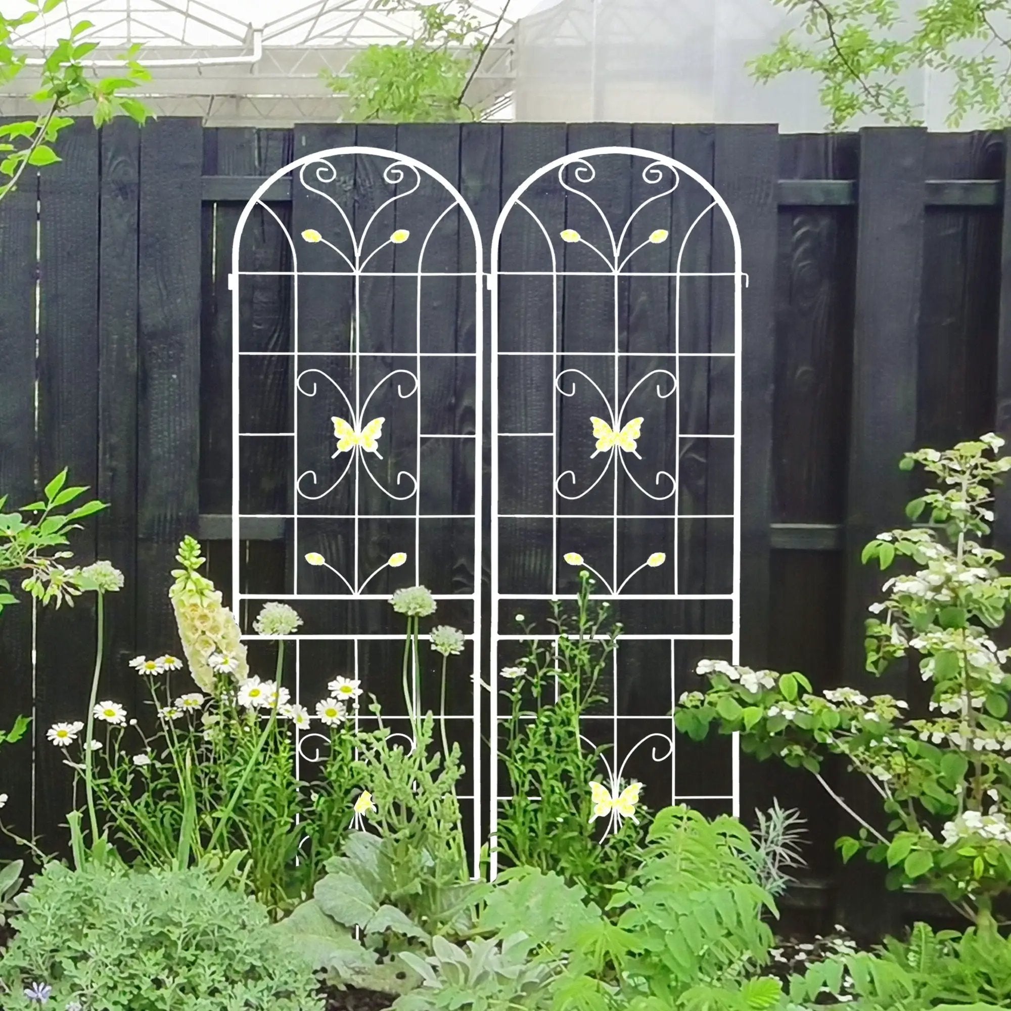 Garden Metal Trellis Rustproof Trellis For Climbing Plants Outdoor Flower Support by HouseOfZazla