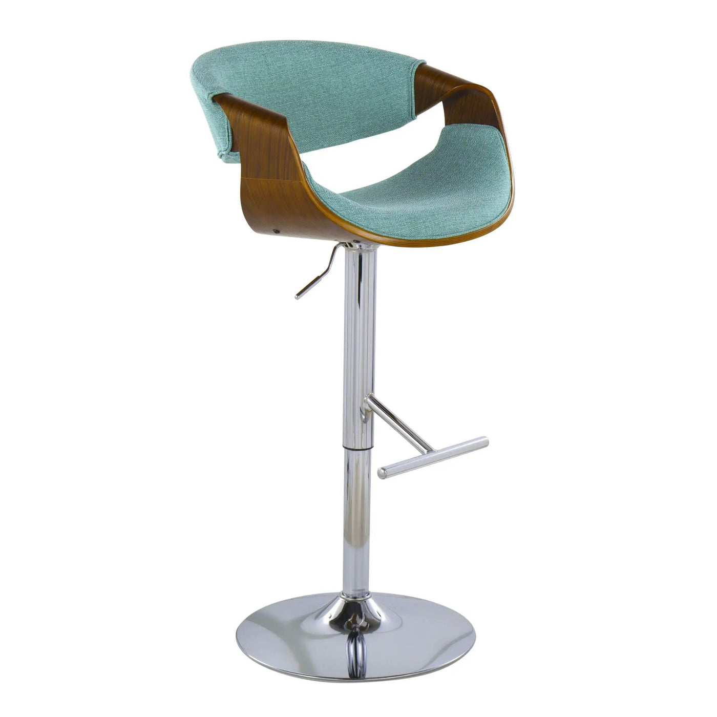 Curvo - Mid Century Modern Adjustable Barstool With Swivel With Straight T Footrest by HouseOfZazla