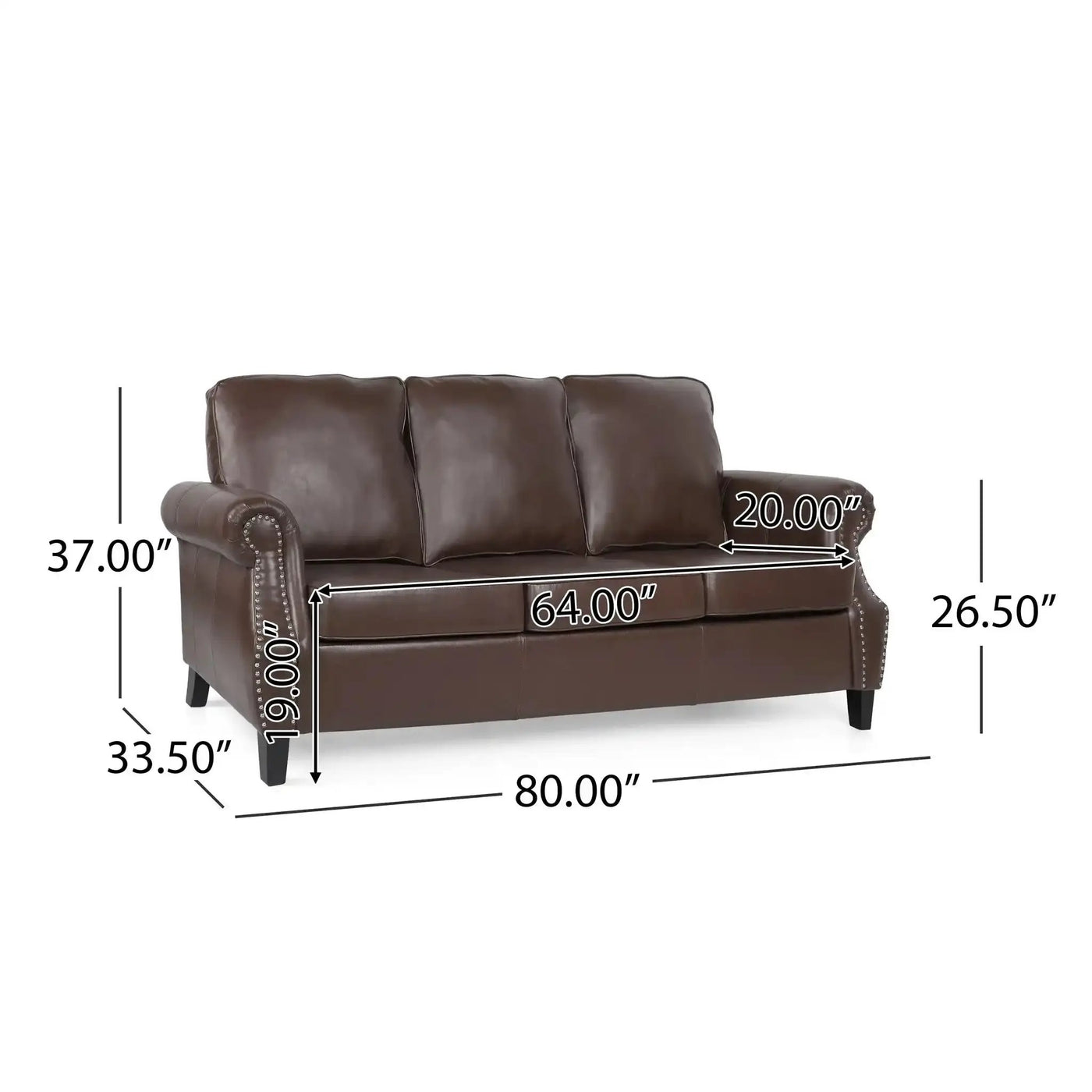 Contemporary 3 Seater Sofa With Nailhead Trim by HouseOfZazla