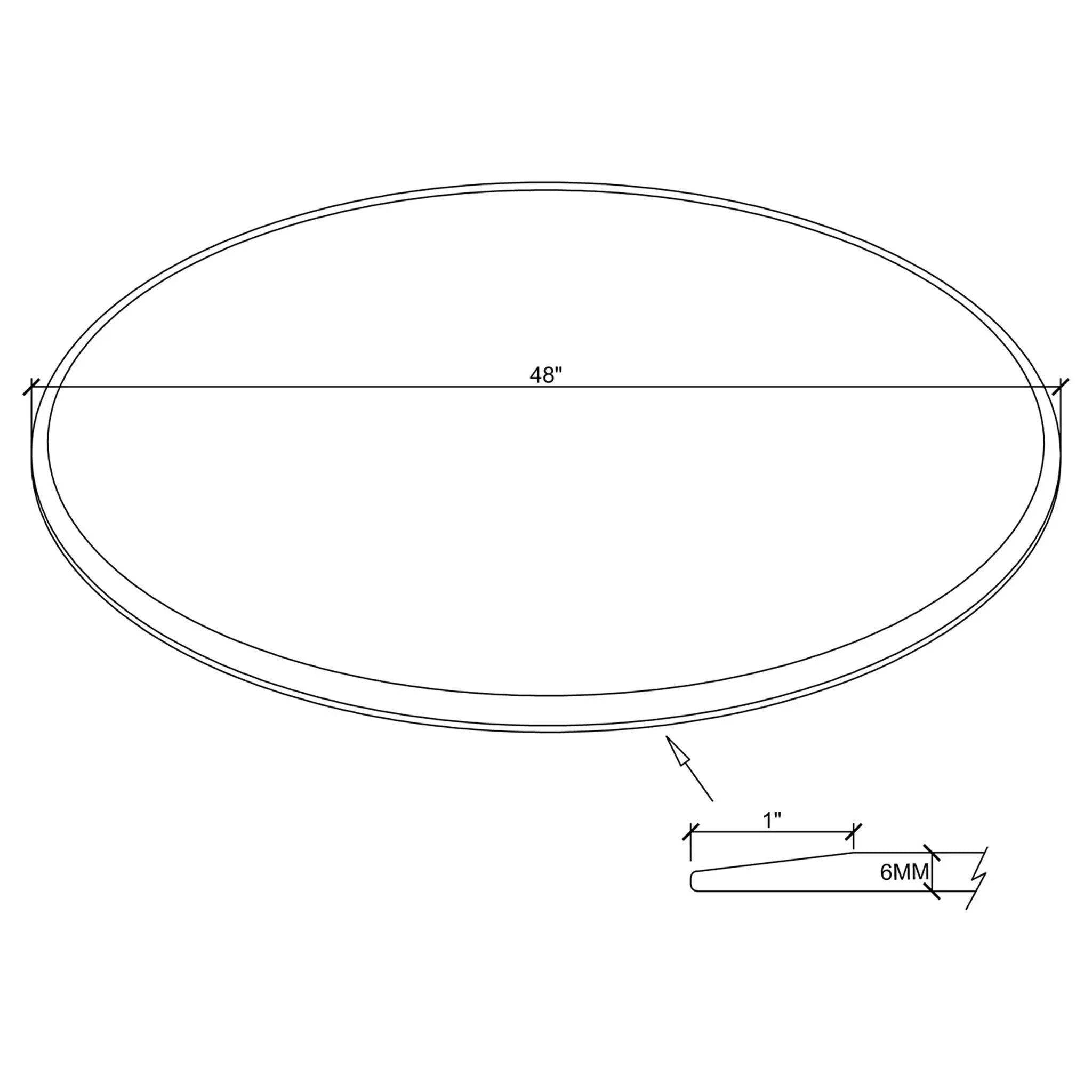 Glass Tops 48-inch 6mm Round Clear Tempered Glass Top by Unique Piece Furniture