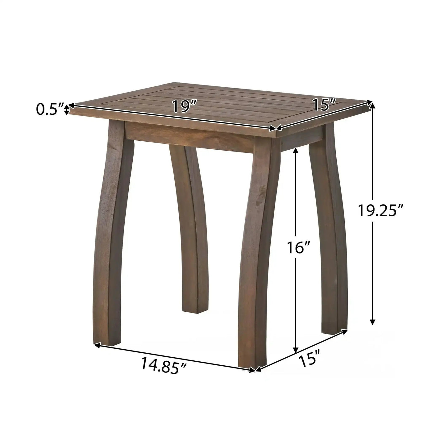 Kinesis Outdoor Side Table With Slatted Top and Wood Frame by HouseOfZazla