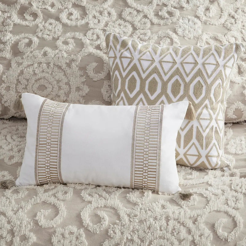 Cotton Comforter Mini Set Taupe King by HouseOfZazla