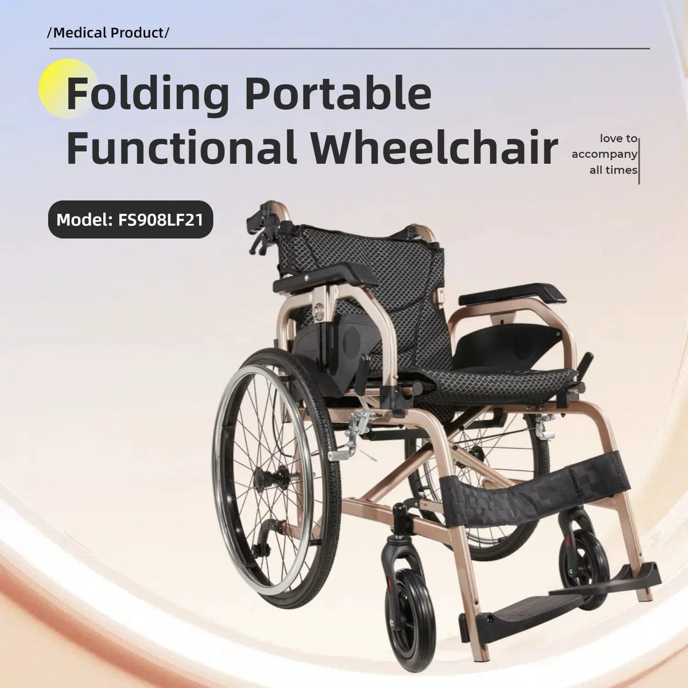 Premium Lightweight Foldable Transport Wheelchair for Adults by HouseOfZazla