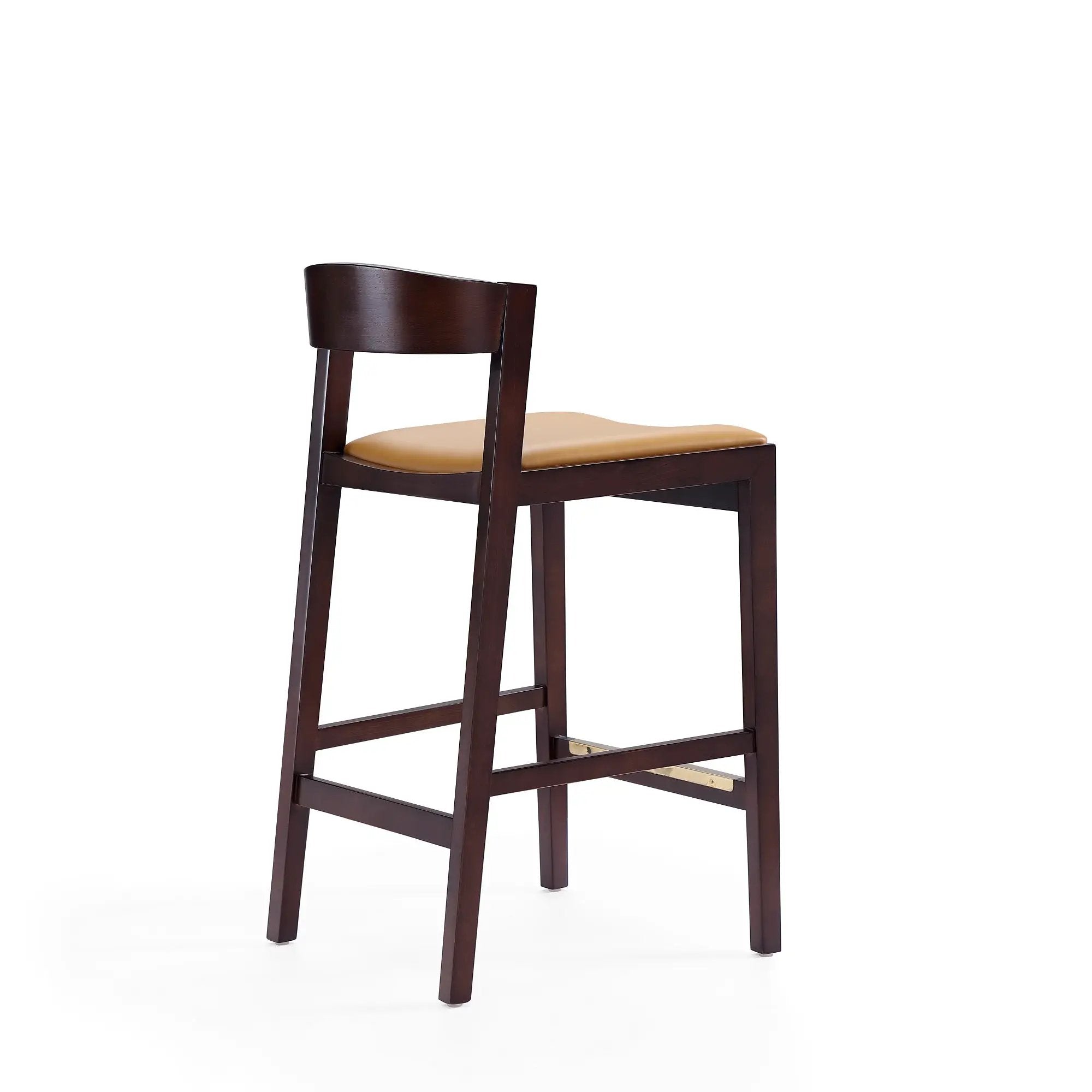 Klismos Wood Upholstered Counter Stool in Camel by HouseOfZazla