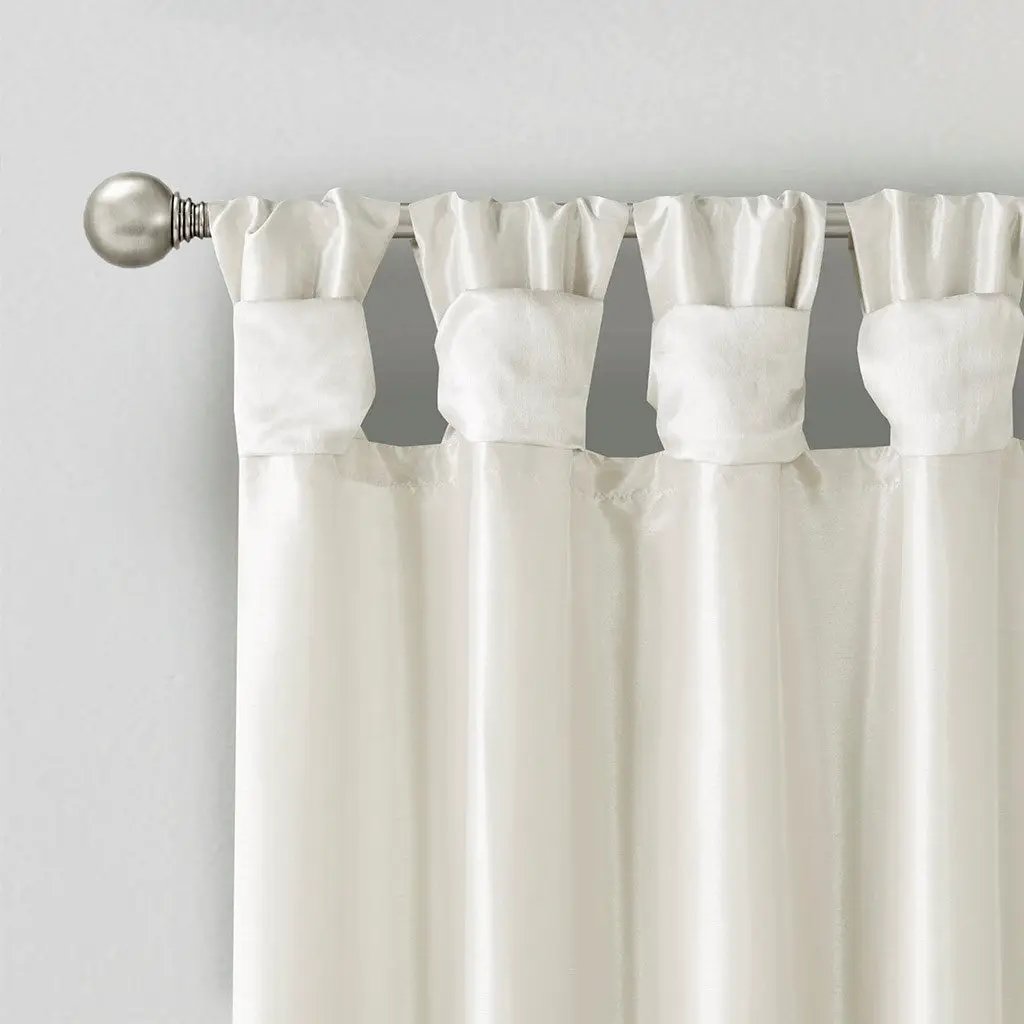 Twist Tab Lined Window Curtain Panel White 50x95 by HouseOfZazla