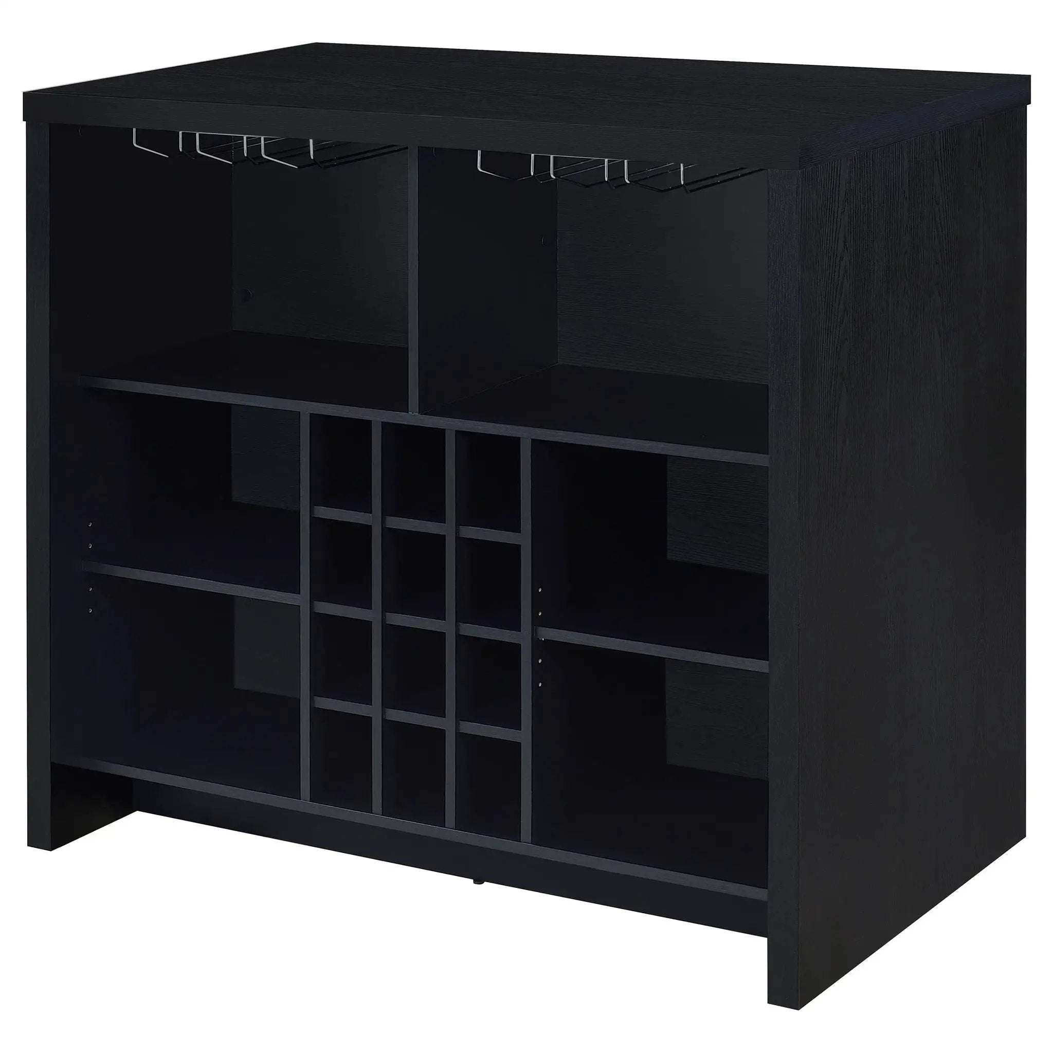Topanga Engineered Wood Freestanding Home Bar Black by Unique Piece Furniture