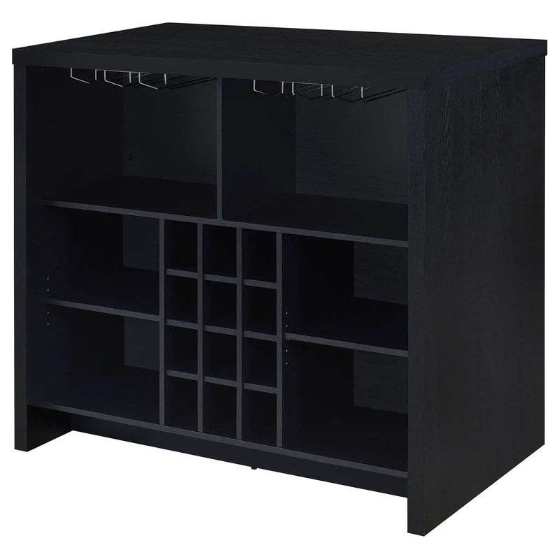 Topanga Engineered Wood Freestanding Home Bar Black by Unique Piece Furniture
