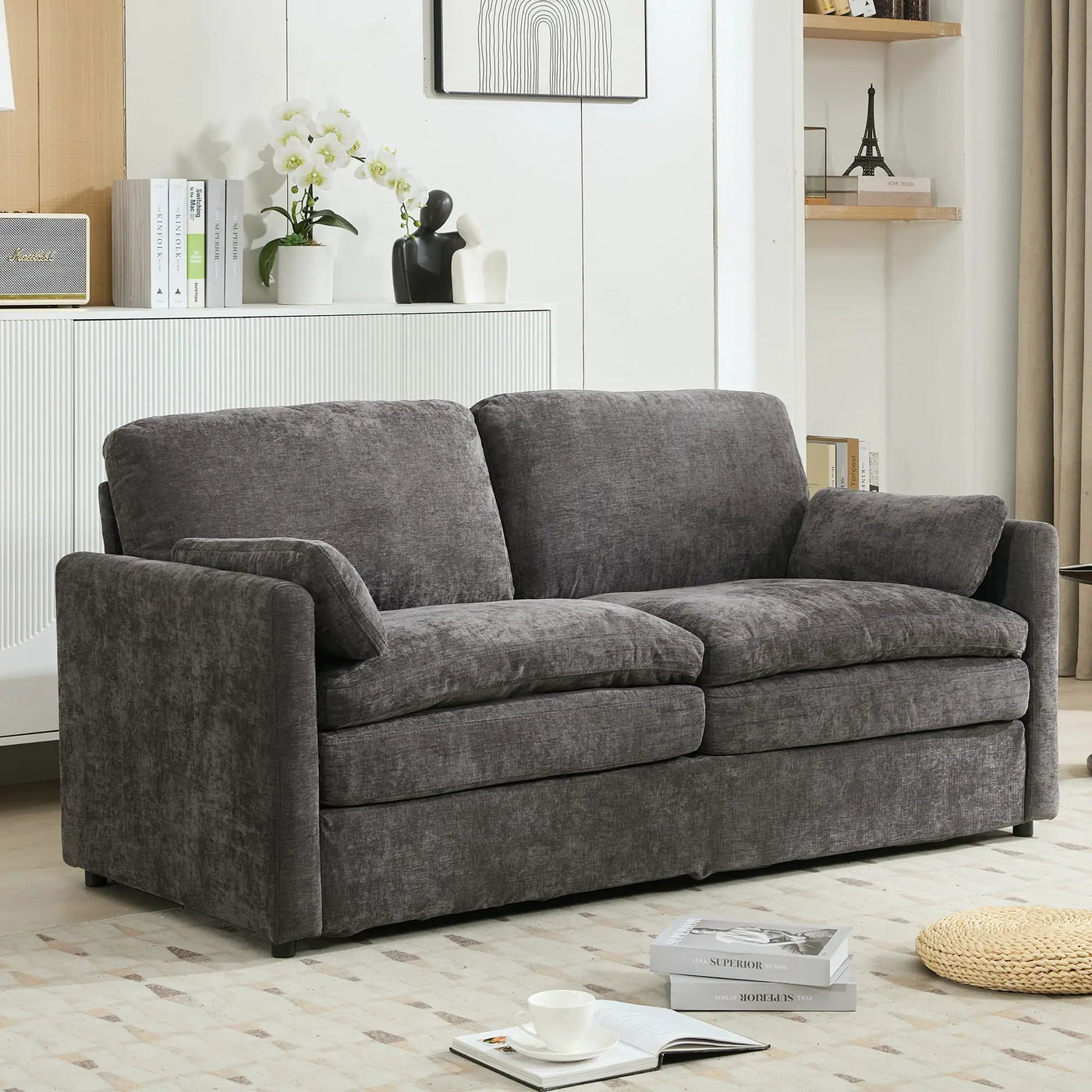 Cozy Upholstered Cushion Loveseat Sofa For Living Room by HouseOfZazla