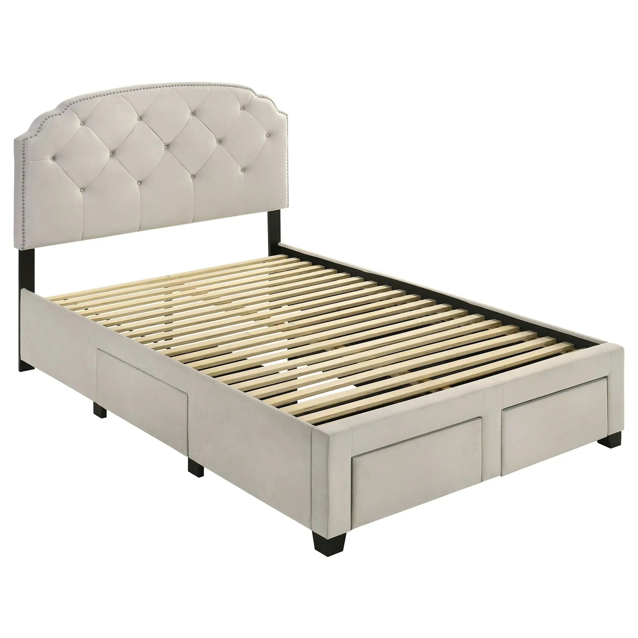 Marianna 4-drawer Upholstered Full Storage Bed Cream by Unique Piece Furniture