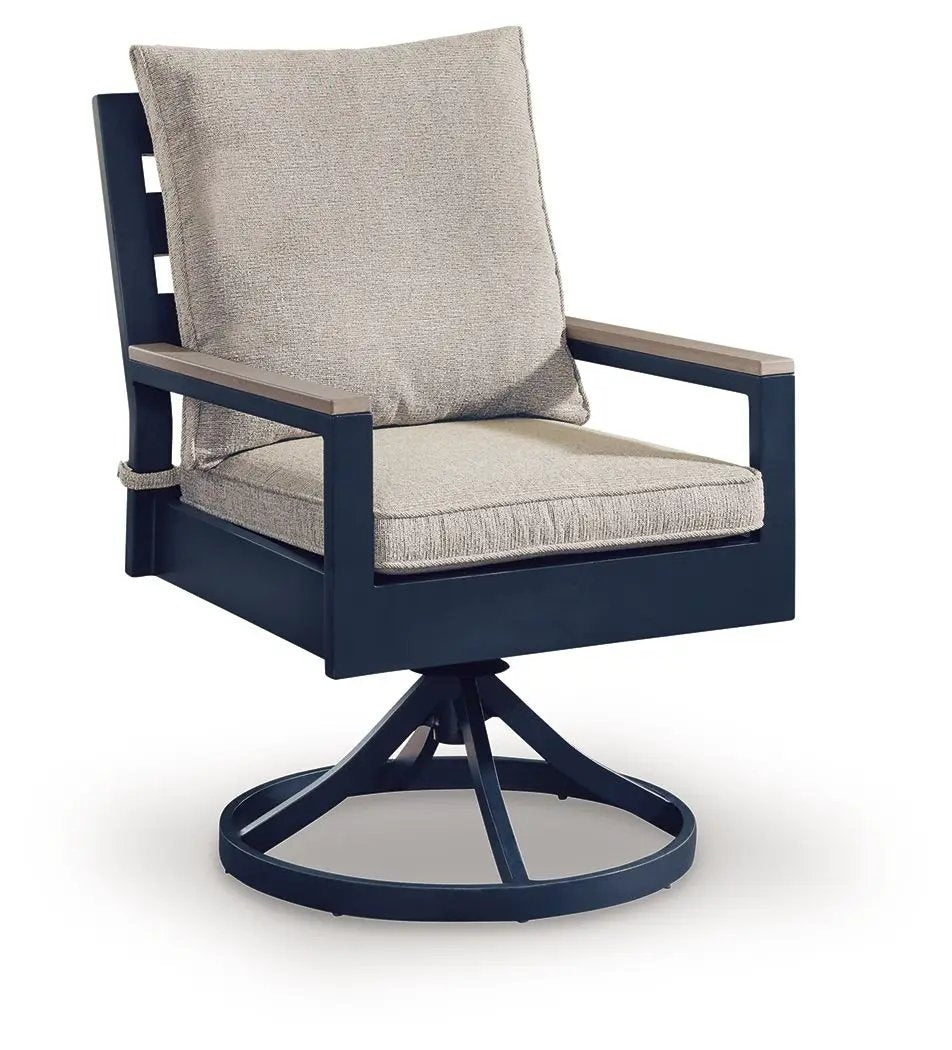 East Beach - Swivel Chair With Cushion (Set of 2) - Blue by Unique Piece Furniture