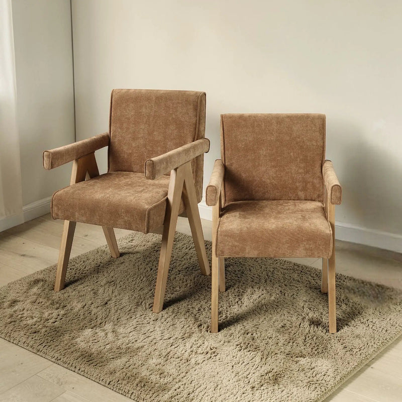 Zoey - Arm Chair (Set of 2) - Chocolate by HouseOfZazla