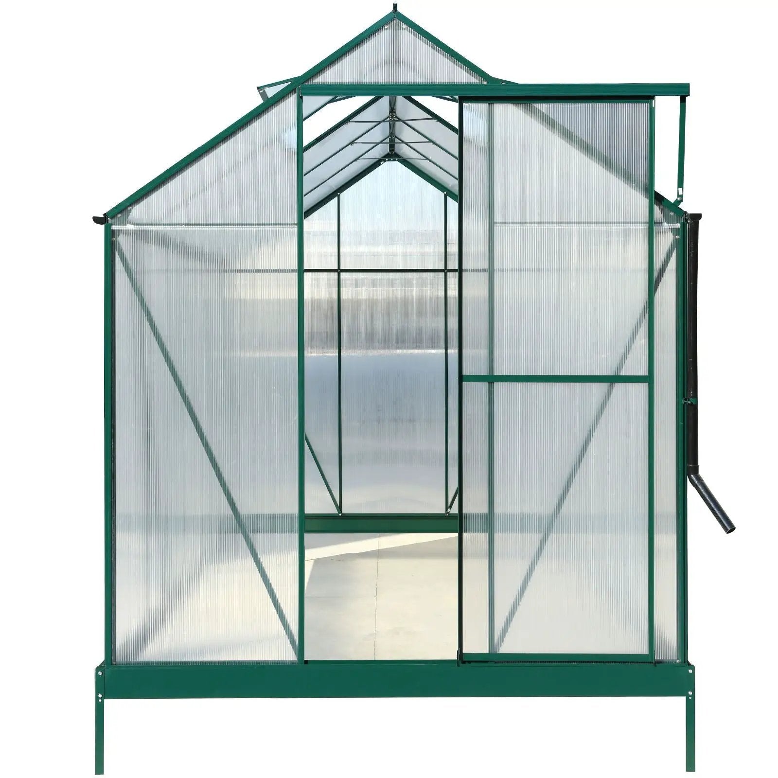 Polycarbonate house, Heavy Duty Outdoor Aluminum Walk-In House Kit With Rain Gutter, Vent And Door For Backyard Garden by HouseOfZazla