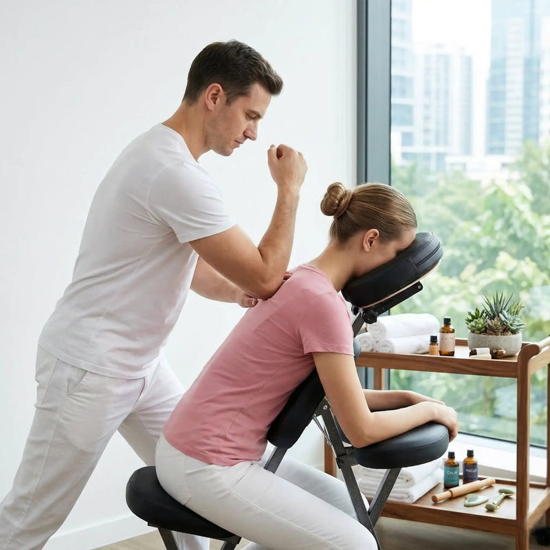 Portable Massage Chair for Tattoo and Spa with Adjustable Face Cradle and Carrying Bag by HouseOfZazla