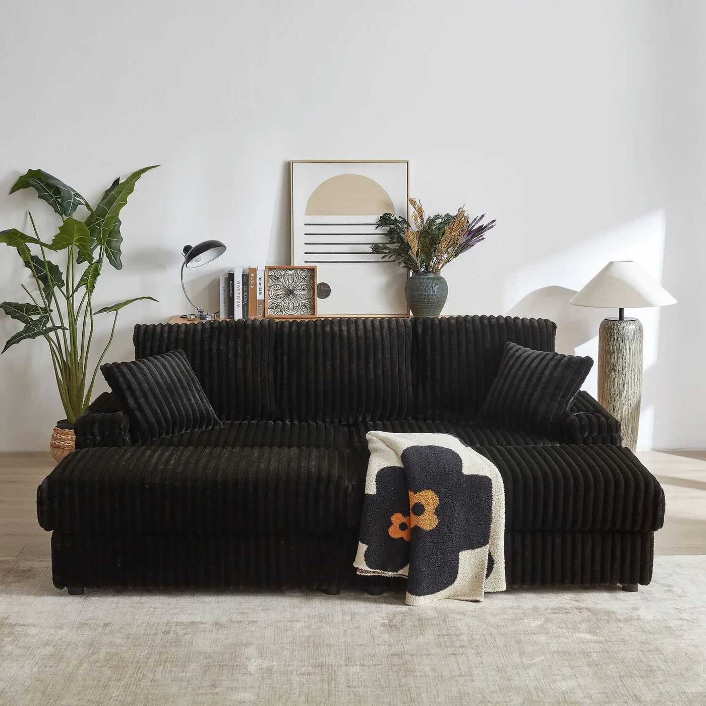 3 Seater Sofa With 2 Ottomans For Living Room by HouseOfZazla