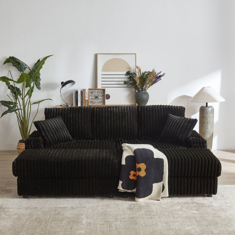 3 Seater Sofa With 2 Ottomans For Living Room by HouseOfZazla