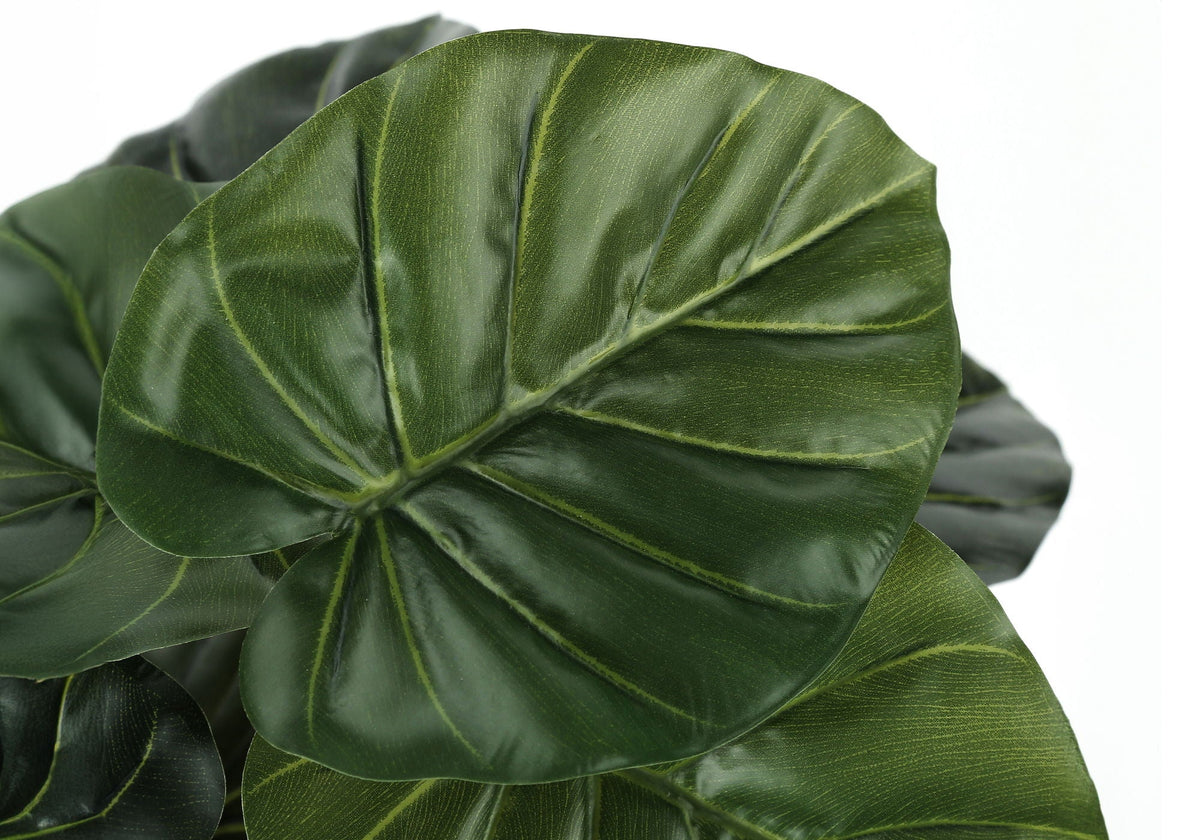24" Tall Artificial Alocasia Plant with Real Touch Leaves - Black Pot, photo 3 of 4