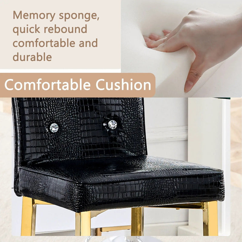Bar Chairs With Crystal Clasp Design (Set of 2)