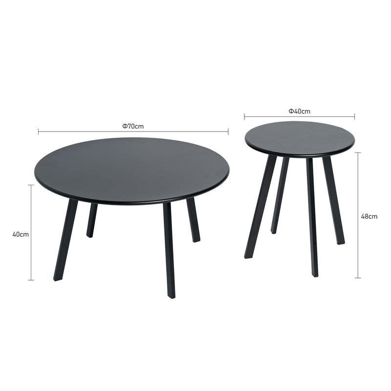 2-Piece Round Nesting Coffee Table Set, Modern by HouseOfZazla
