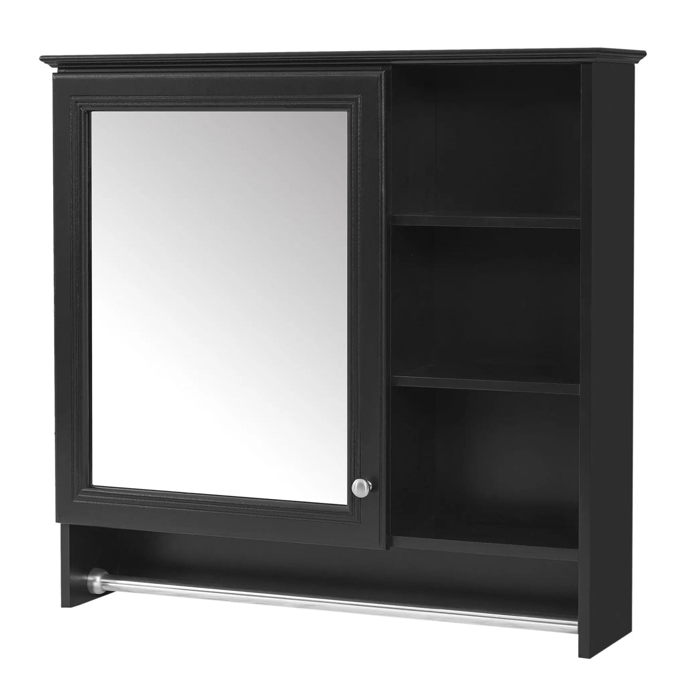 Wall Mount 2 In 1 Mirror Cabinet With Adjustable Shelf, Soft-Closing Hinges by HouseOfZazla