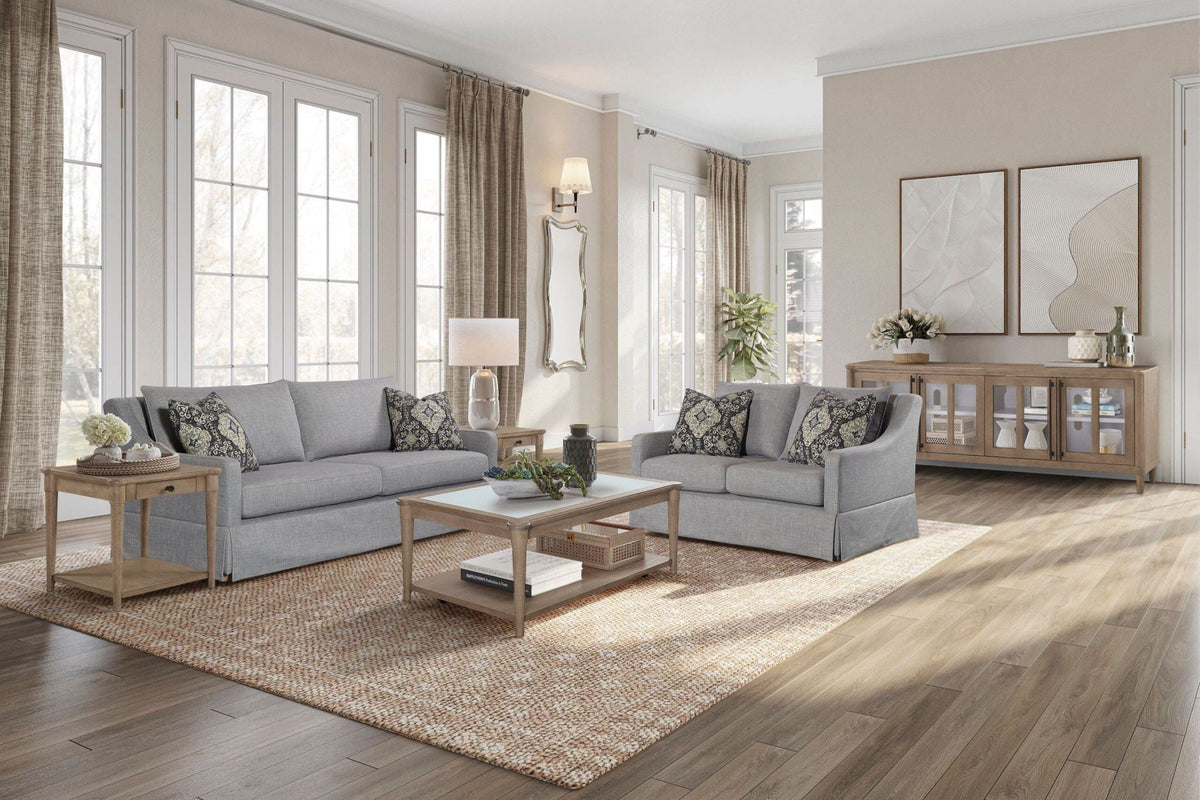 Stationary Sofa With Reversible Cushions and Two Pillows - Gray or White, photo 4 of 12