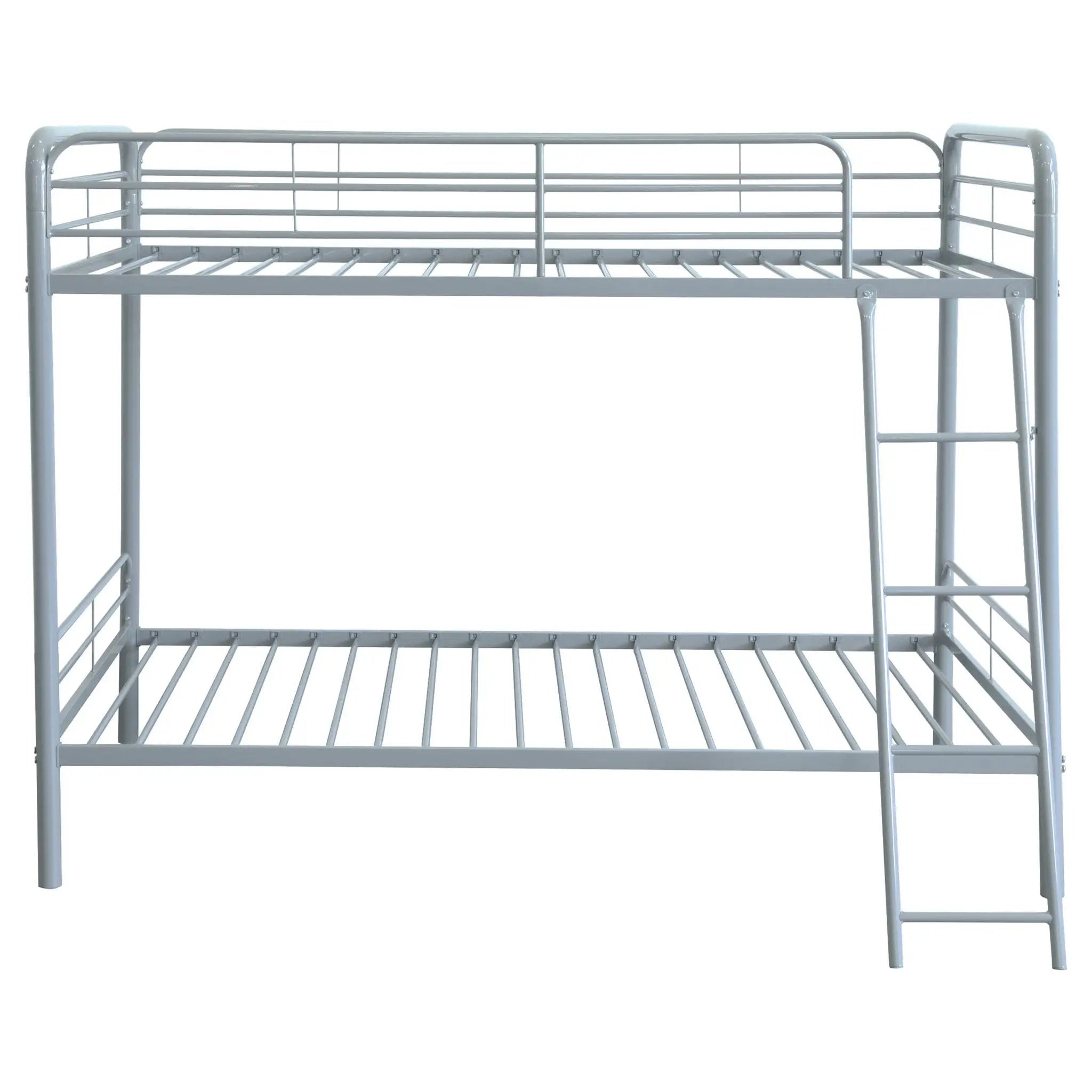 Carson Metal Twin Over Twin Bunk Bed Glossy Silver by Unique Piece Furniture