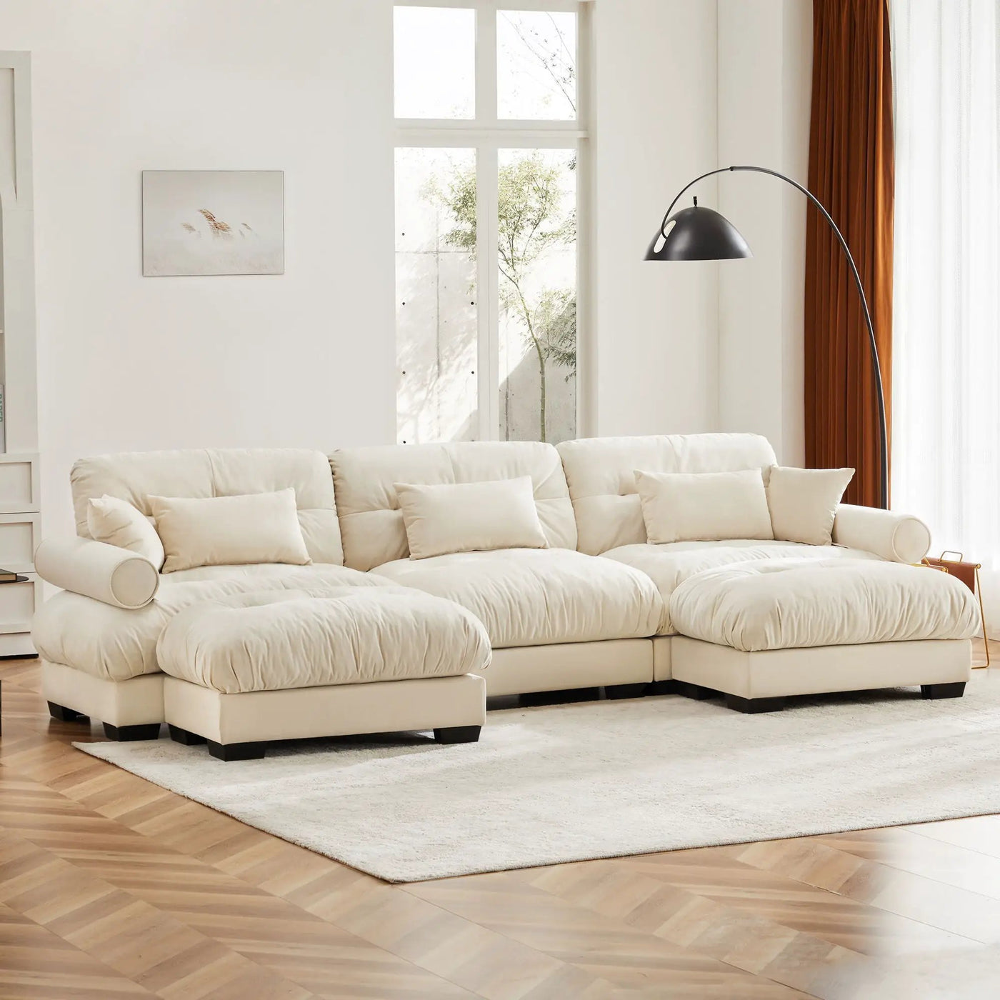 Super Comfort Oversized Modular Sectional Sofa With Movable Ottoman by HouseOfZazla