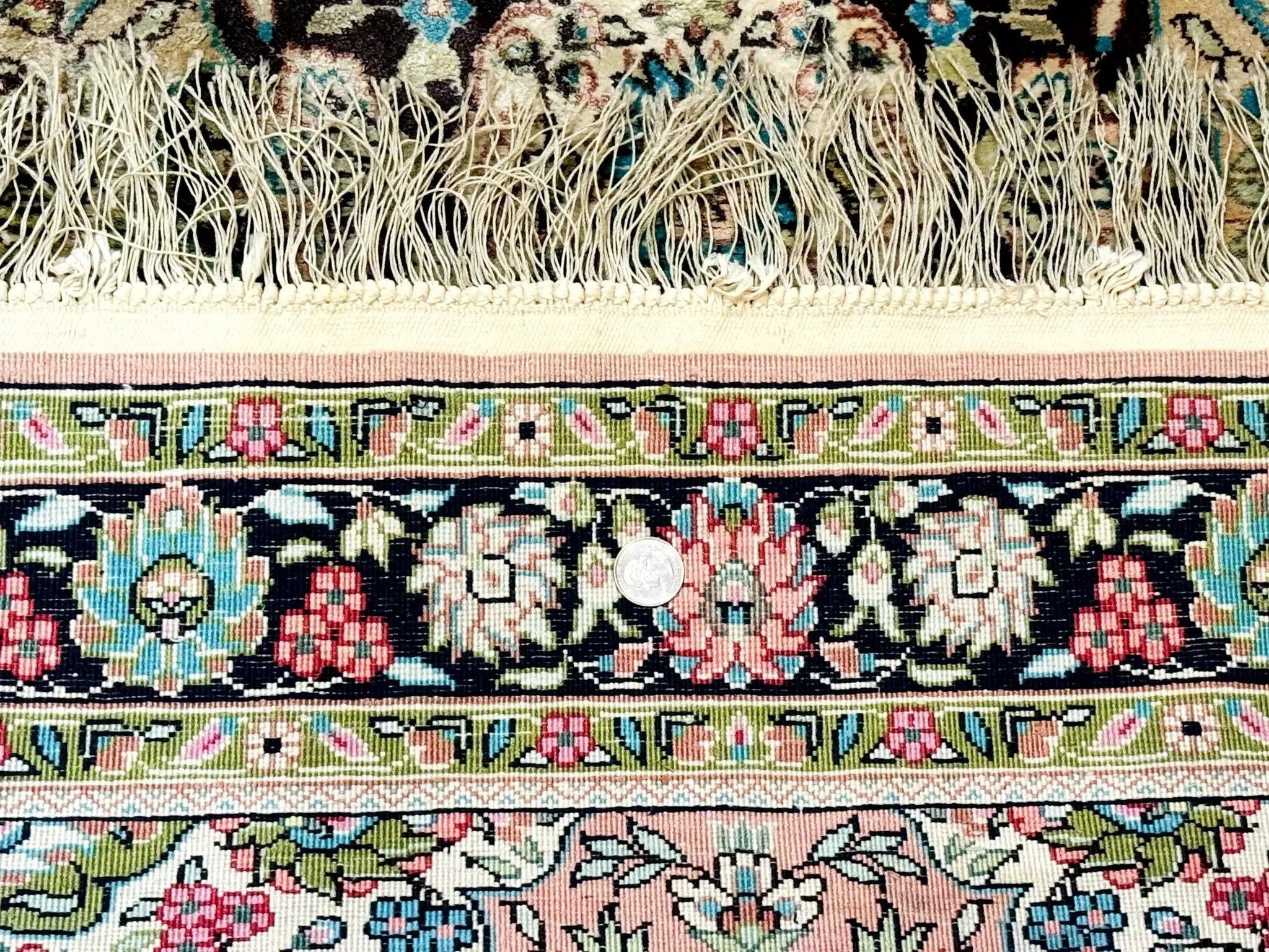 Indian Kashmiri Silk Rug 3x5, Floral Medallion, Fine 200 KPSI by Jewel Rugs