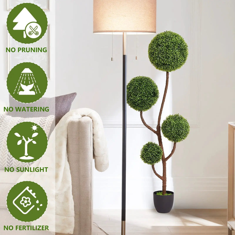 Artificial Boxwood Topiary Tree Triple Ball Shaped Faux Plant 150 Cm - Green by Unique Piece Furniture