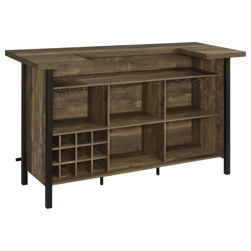 Bellemore Freestanding Home Bar Wine Cabinet Rustic Oak by Unique Piece Furniture