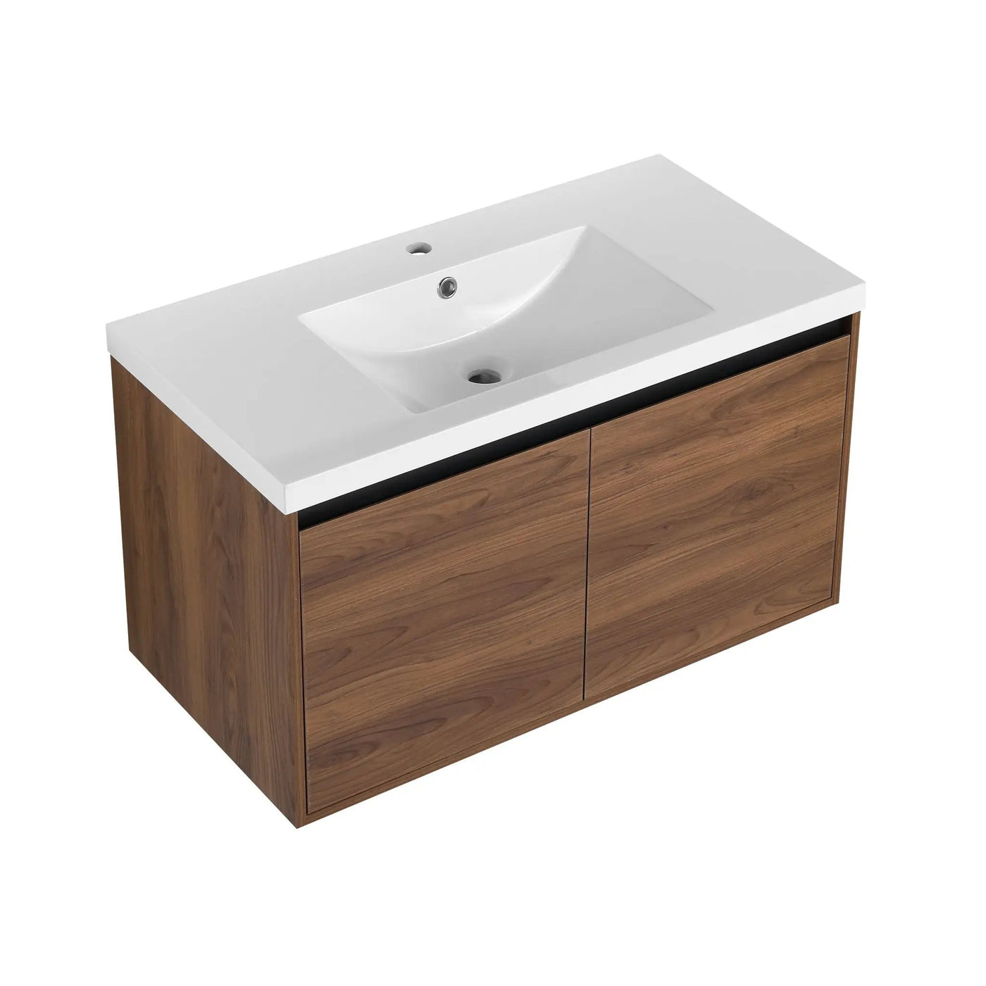 Bathroom Vanity Set With Resin Countertop Sink And 2 Doors, Engineered Wood by HouseOfZazla