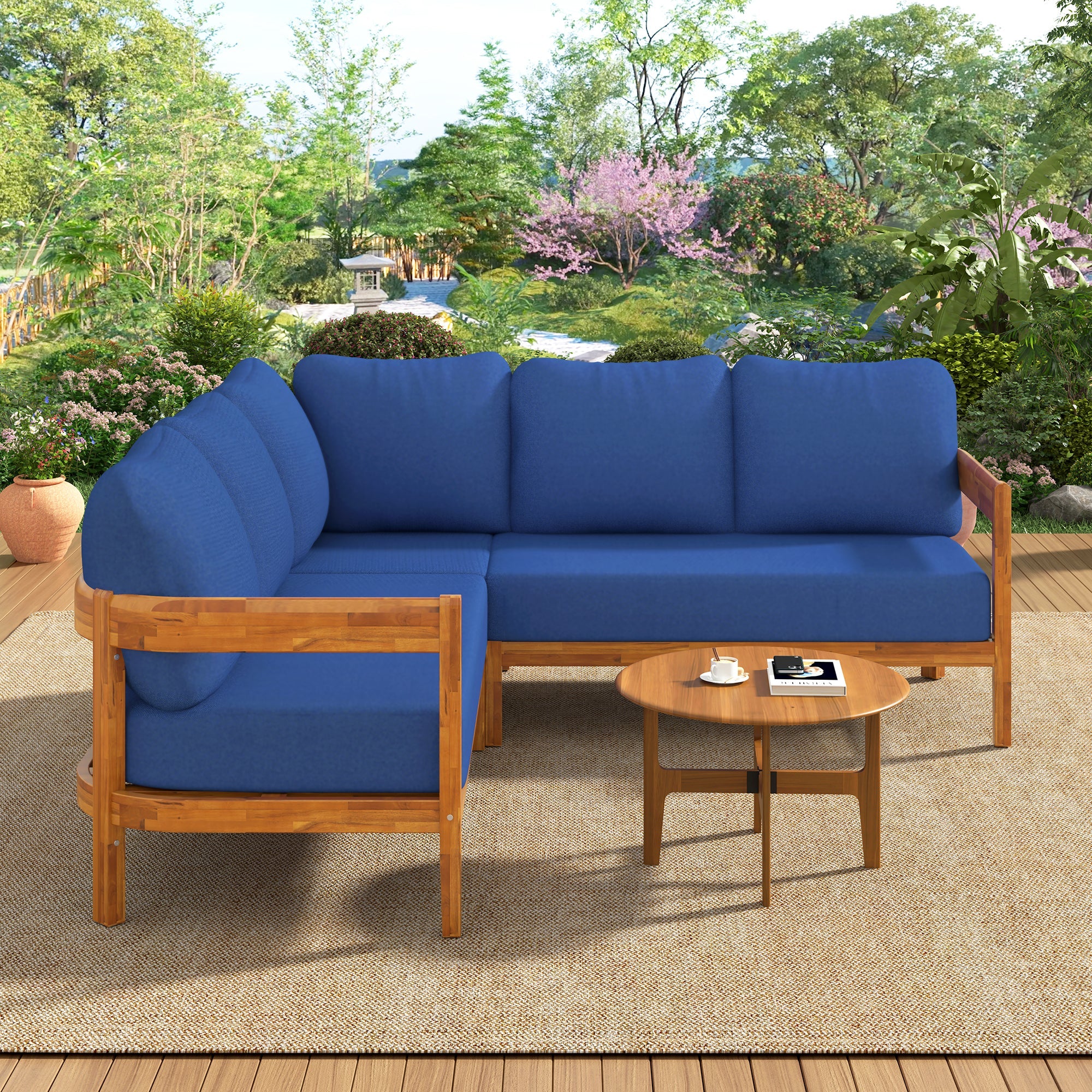 U_Style Acacia Solid Wood Patio Furniture Set by HouseOfZazla