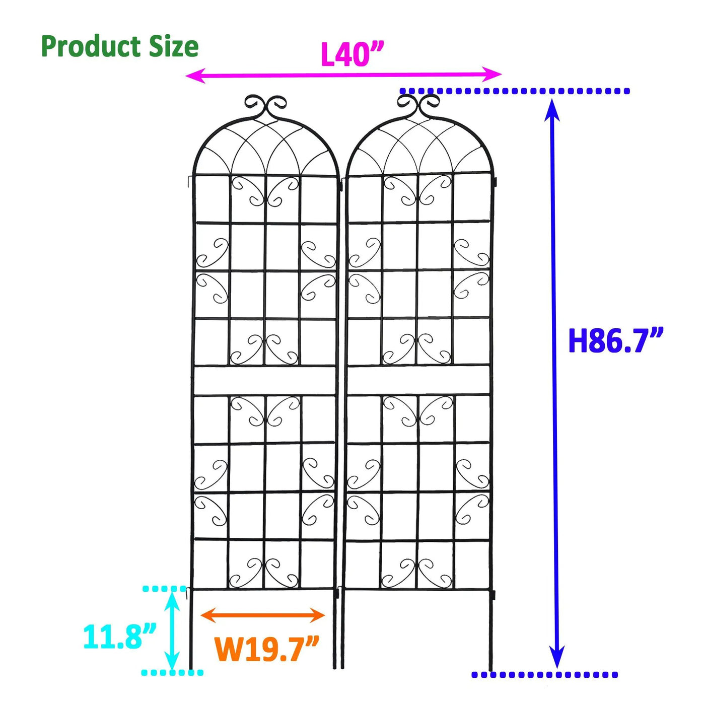 Metal Garden Rustproof Trellis For Climbing Plants Outdoor Flower Support by HouseOfZazla