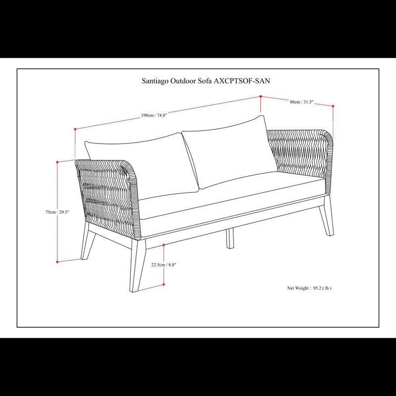 Santiago - Outdoor Sofa - Slate Gray by Unique Piece Furniture