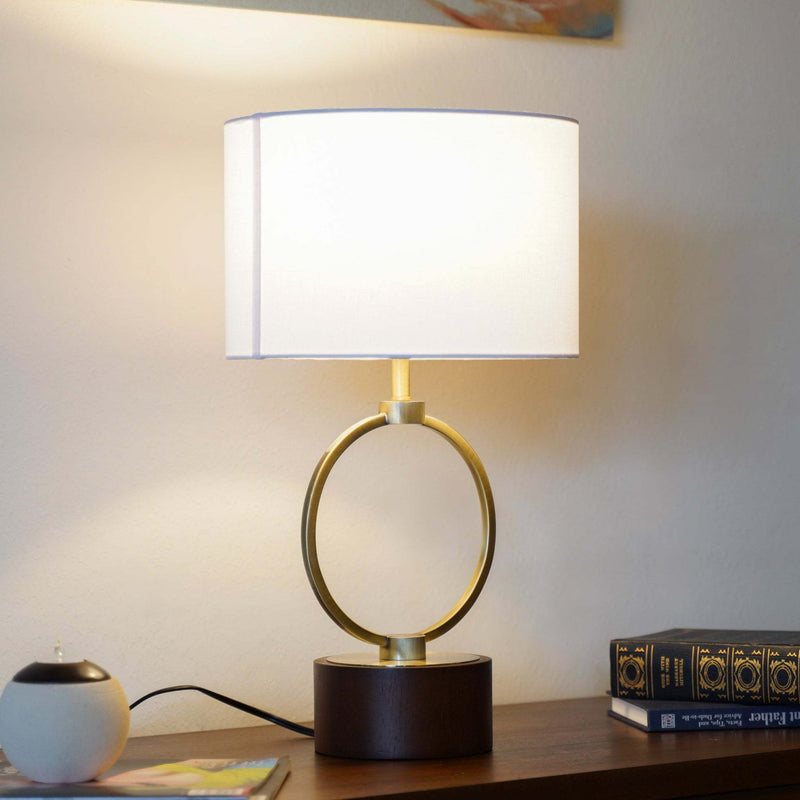 Nordic Home Creative Bedroom Table Lamp with Grid Metal Circular Design by HouseOfZazla