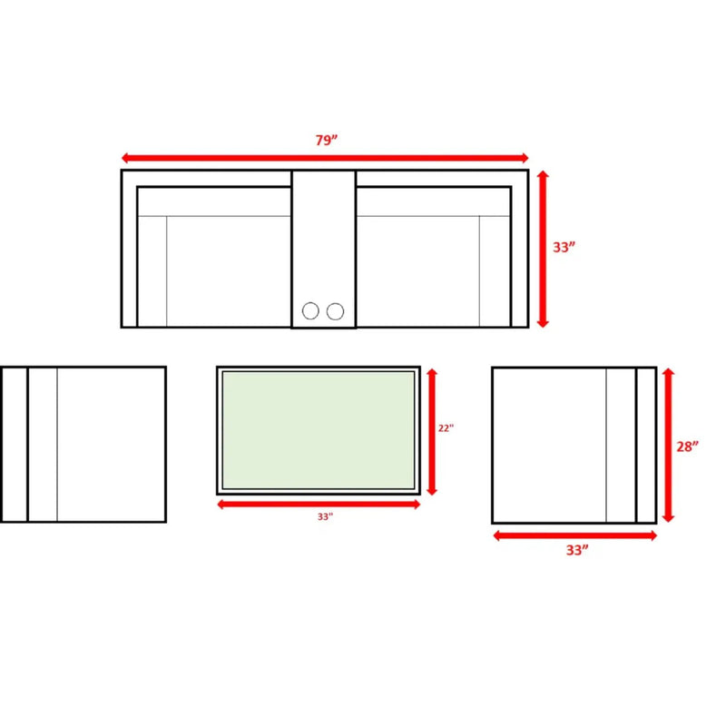 Comfortable Modern Patio Rattan Sectional Set With Cushions by Unique Piece Furniture