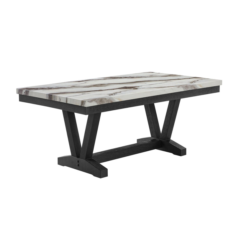 Black Dining Table with Trestle Base - 72" Wide Rubber Wood