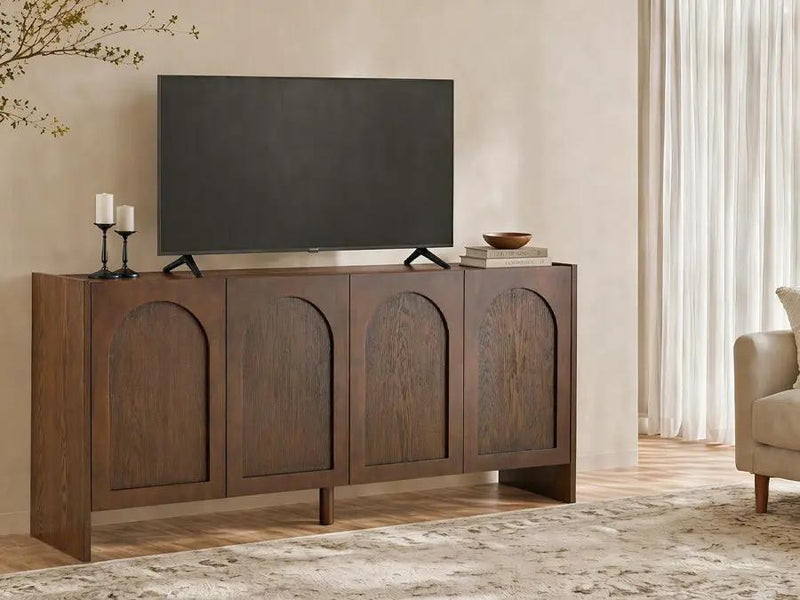 Mid-Century Modern 4-Door Credenza Sideboard by HouseOfZazla