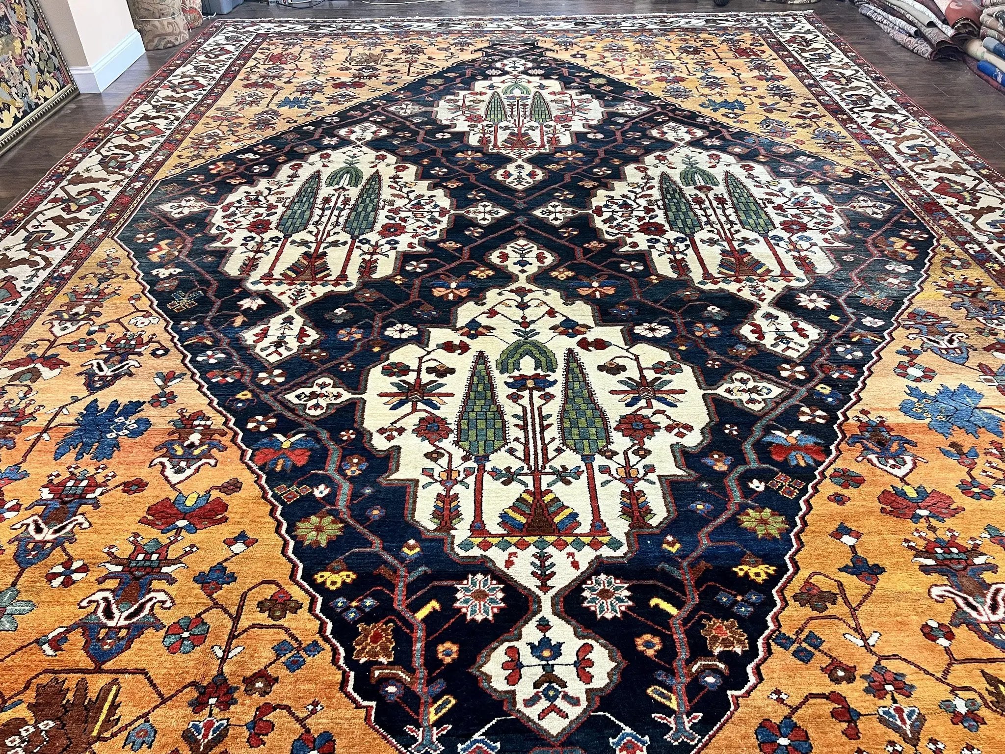 Antique Persian Bakhtiari Rug 14x19 – Rare Palace Size Carpet by Jewel Rugs