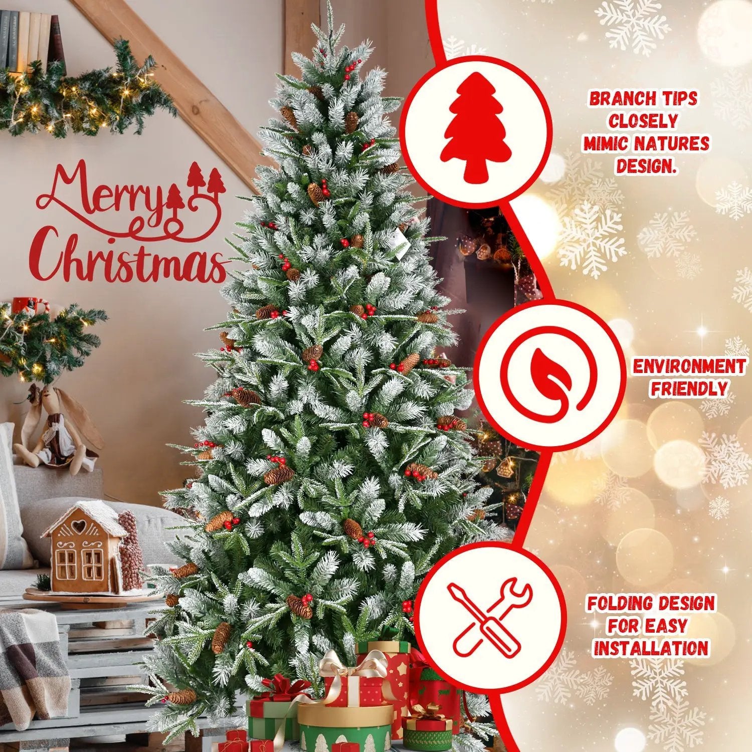 6FT Christmas Tree with 1593 Tips by HouseOfZazla
