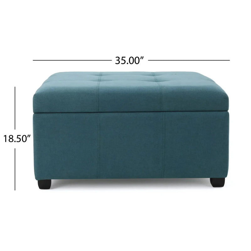 Tufted Square Storage Ottoman, Dark by HouseOfZazla