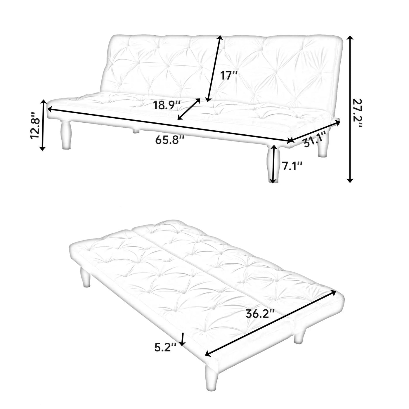 Sofa Bed With Adjustable Backrest by HouseOfZazla