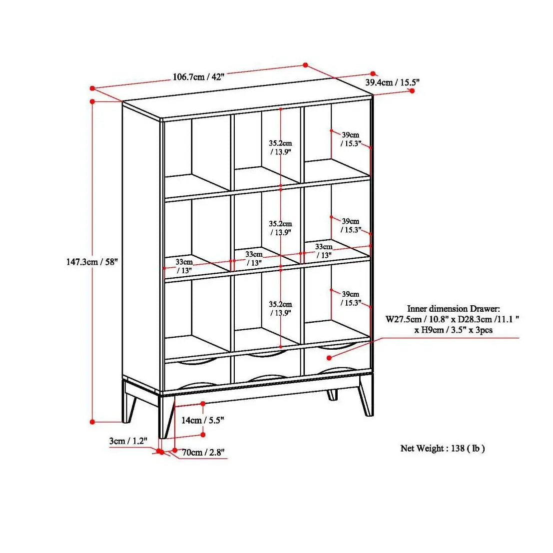 Harper - Cube Storage With Drawers by HouseOfZazla