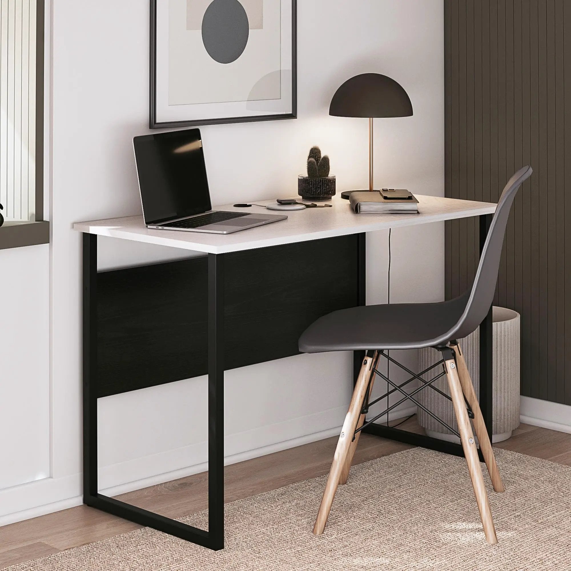 Sorina - Writing Desk - White / Light Oak by Unique Piece Furniture