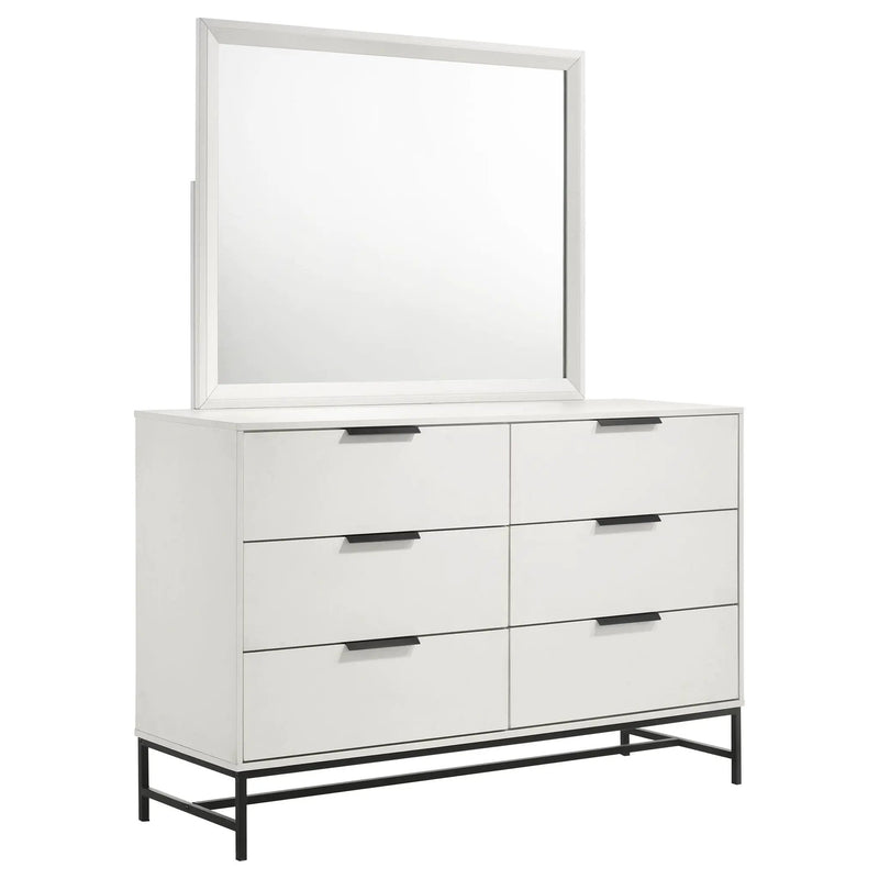 Sonora 6-drawer Dresser with Mirror White by Unique Piece Furniture