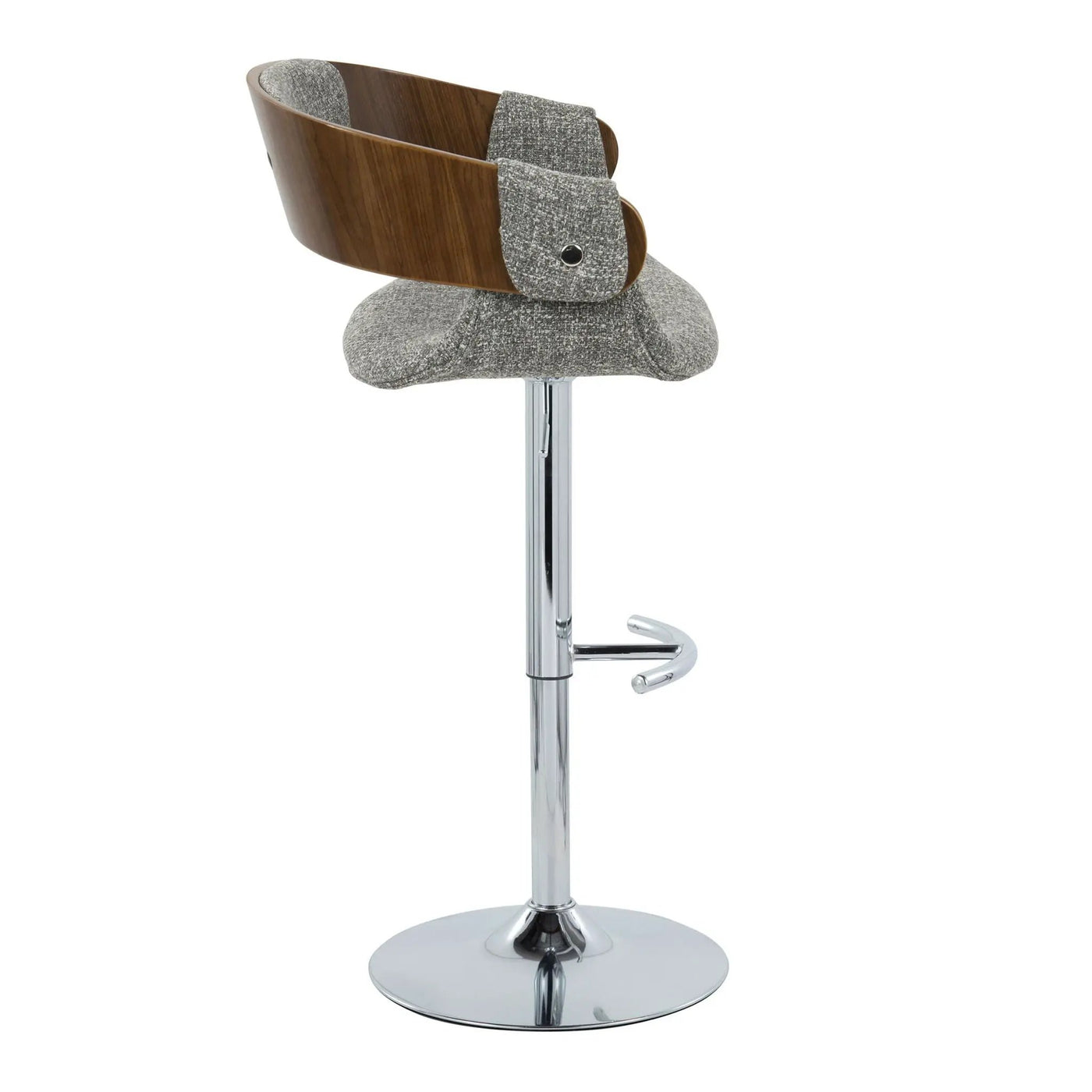 Elisa - Mid Century Modern Adjustable Barstool With Swivel With Rounded T Footrest (Set of 2) by HouseOfZazla